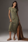 Reformation Womens Ponderosa Leana Floral Crepe Midi Dress In Multicolor