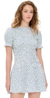 Reformation Womens Hanna Leannah Floral-print Stretch-cotton Mini Dress In Blue