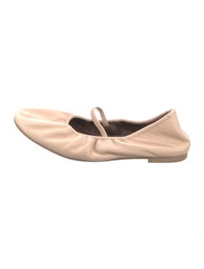 Pre-owned Reformation Leather Ballet Flats In Neutrals/pink