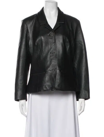 Pre-owned Reformation Leather Blazer W/ Tags In Black
