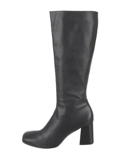 Pre-owned Reformation Leather Boots In Black