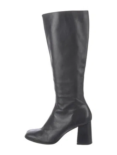 Pre-owned Reformation Leather Boots In Black