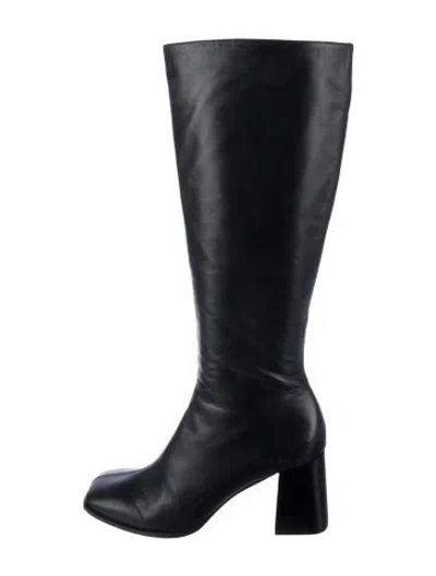 Pre-owned Reformation Leather Boots In Black