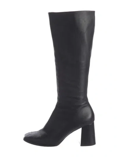 Pre-owned Reformation Leather Boots In Black
