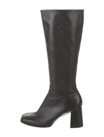 Pre-owned Reformation Leather Boots In Black