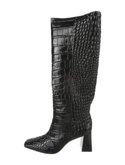 Pre-owned Reformation Leather Boots In Black