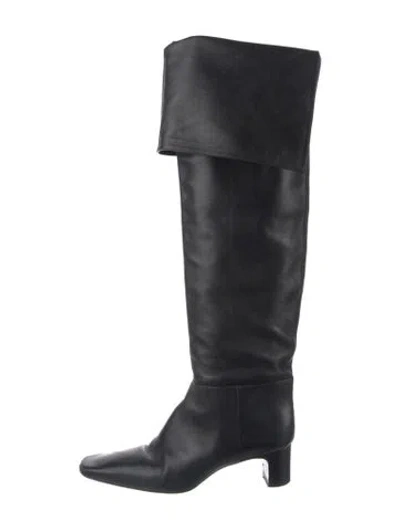 Pre-owned Reformation Leather Boots In Black