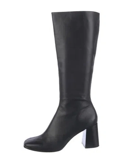Pre-owned Reformation Leather Boots In Black