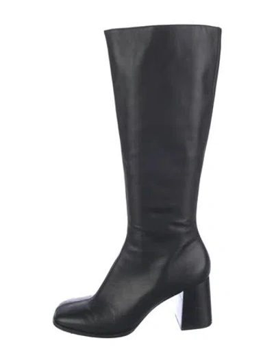 Pre-owned Reformation Leather Boots In Black