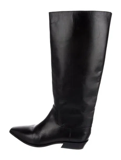 Pre-owned Reformation Leather Boots In Black