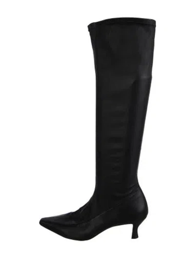 Pre-owned Reformation Leather Boots In Black