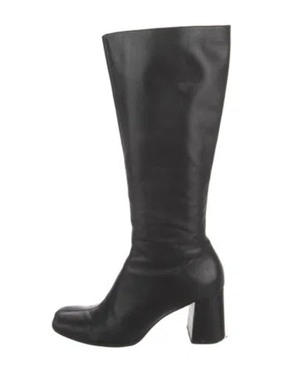 Pre-owned Reformation Leather Boots In Black