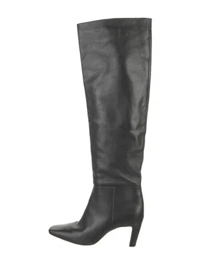 Pre-owned Reformation Leather Boots In Black