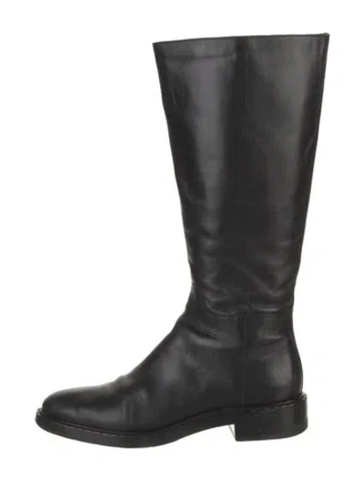 Pre-owned Reformation Leather Boots In Black