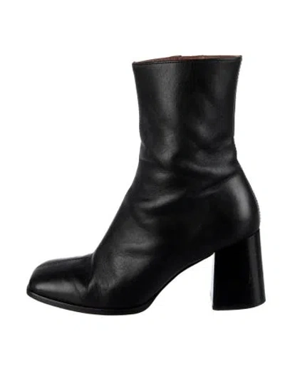 Pre-owned Reformation Leather Boots In Black