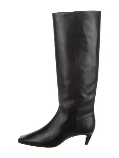 Pre-owned Reformation Leather Boots In Black