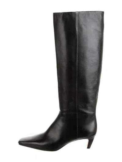 Pre-owned Reformation Leather Boots In Black
