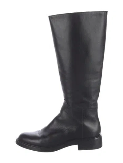 Pre-owned Reformation Leather Boots In Black