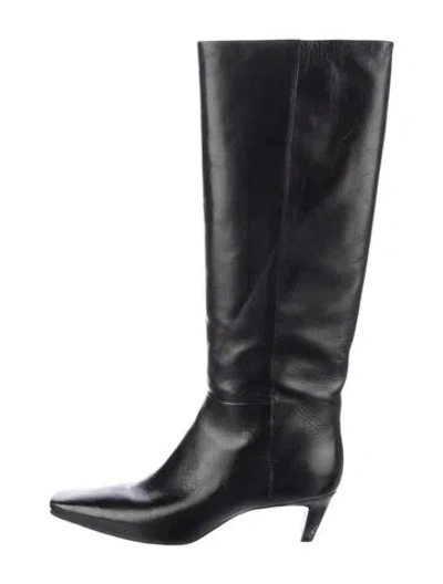 Pre-owned Reformation Leather Boots In Black