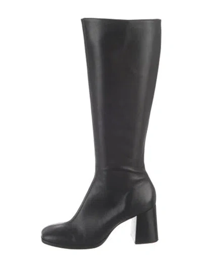 Pre-owned Reformation Leather Boots In Black