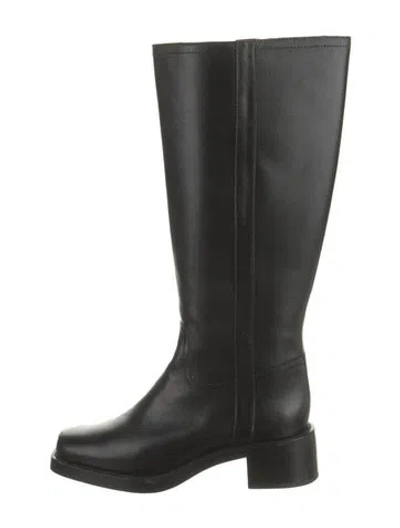 Pre-owned Reformation Leather Boots In Black
