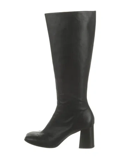 Pre-owned Reformation Leather Boots In Black