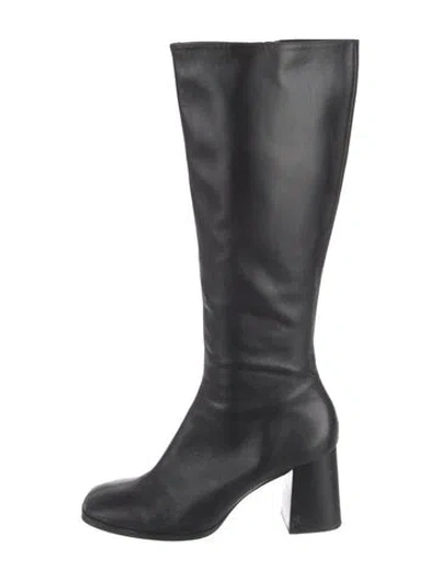 Pre-owned Reformation Leather Boots In Black
