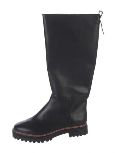 Pre-owned Reformation Leather Boots In Black/blue
