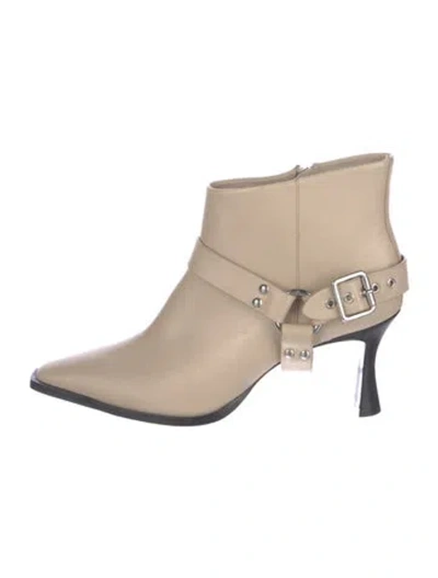 Pre-owned Reformation Leather Boots In Neutral