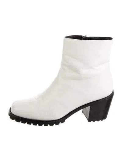 Pre-owned Reformation Leather Boots In White