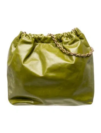Pre-owned Reformation Leather Bucket Bag In Green