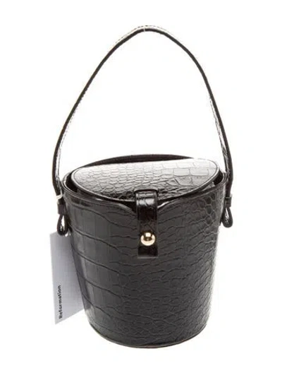 Pre-owned Reformation Leather Bucket Bag W/ Tags In Grey