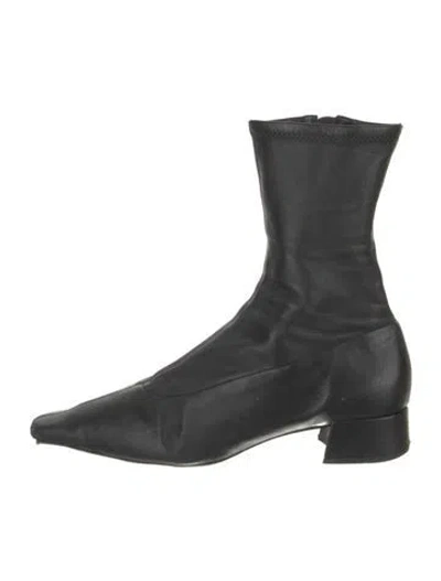 Pre-owned Reformation Leather Chelsea Boots In Black