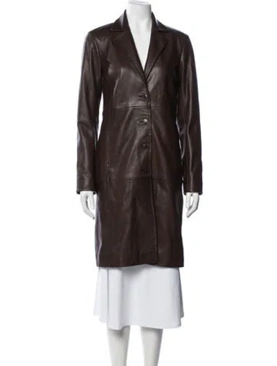 Pre-owned Reformation Leather Coat In Brown