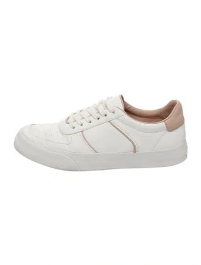 Pre-owned Reformation Leather Colorblock Pattern Sneakers In White