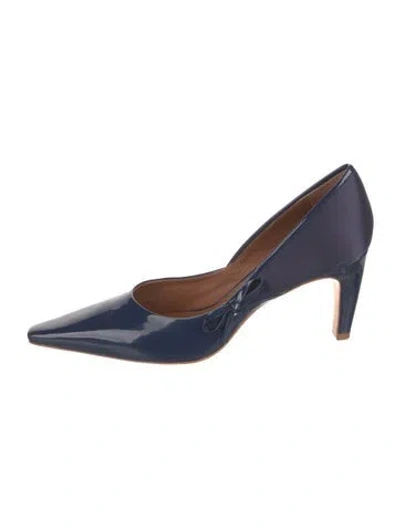 Pre-owned Reformation Leather D'orsay Pumps In Blue