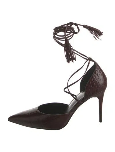 Pre-owned Reformation Leather D'orsay Pumps In Brown