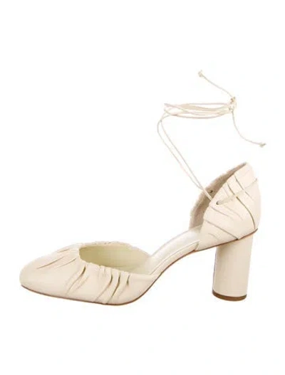 Pre-owned Reformation Leather D'orsay Pumps In Neutral