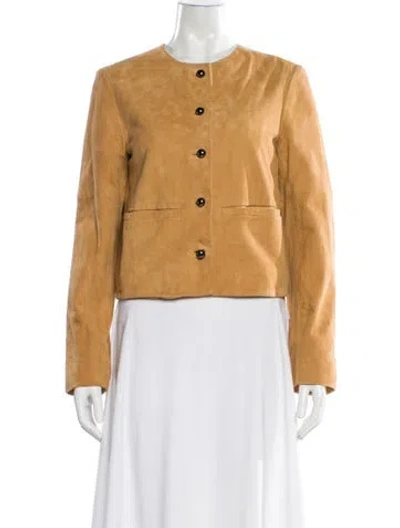 Pre-owned Reformation Leather Evening Jacket In Brown