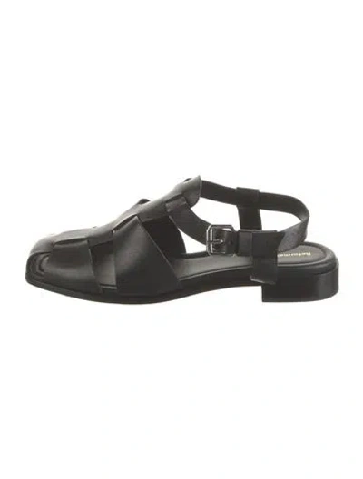 Pre-owned Reformation Leather Flats In Black