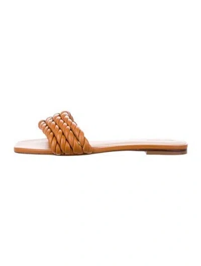 Pre-owned Reformation Leather Flats In Brown