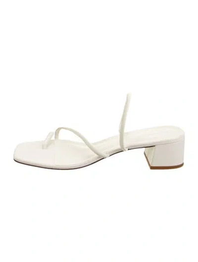 Pre-owned Reformation Leather Flats In Neutral