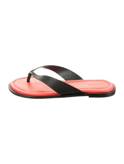 Pre-owned Reformation Leather Flip Flops In Black/red