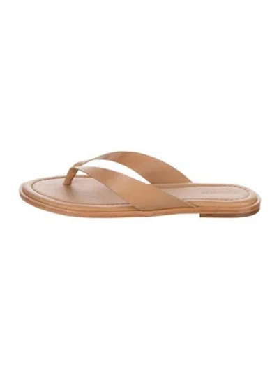 Pre-owned Reformation Leather Flip Flops In Brown/neutrals