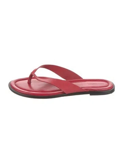 Pre-owned Reformation Leather Flip Flops In Red