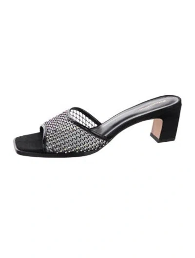 Pre-owned Reformation Leather Graphic Print Sandals In Black