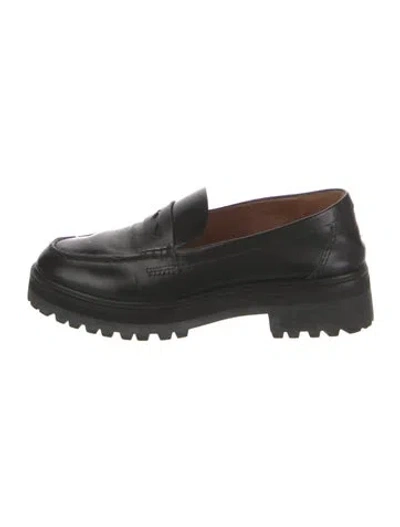 Pre-owned Reformation Leather Loafers In Black