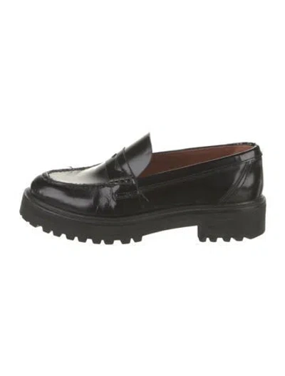Pre-owned Reformation Leather Loafers In Black