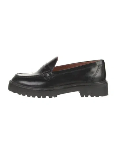 Pre-owned Reformation Leather Loafers In Black