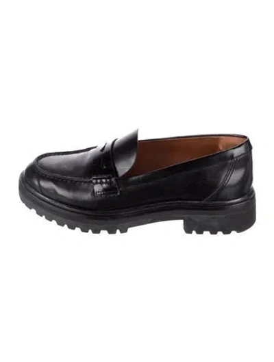 Pre-owned Reformation Leather Loafers In Black